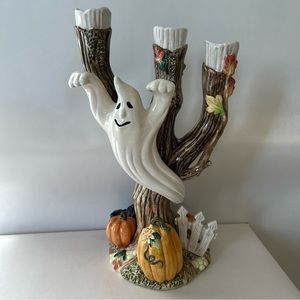 Fitz And Floyd Halloween Harvest Ghost Candelabra
